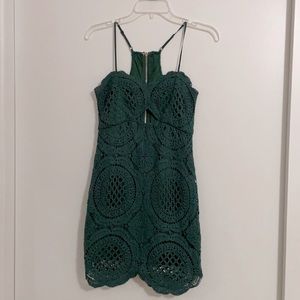 Dark emerald green mini dress- S